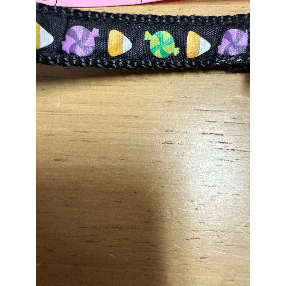 Adjustable Halloween-Themed Cat Collar With Candy Pattern Orange Buckle & Bell C